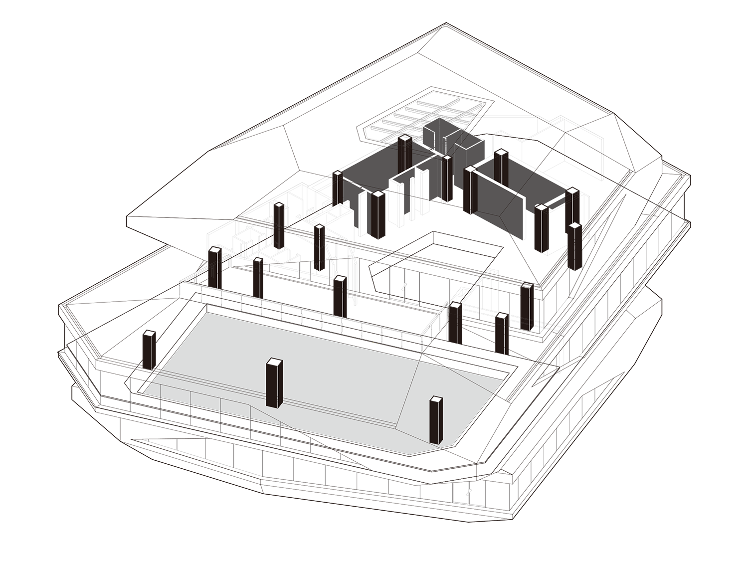 43 南立面结构体系，最大悬挑9.25m©line+.png
